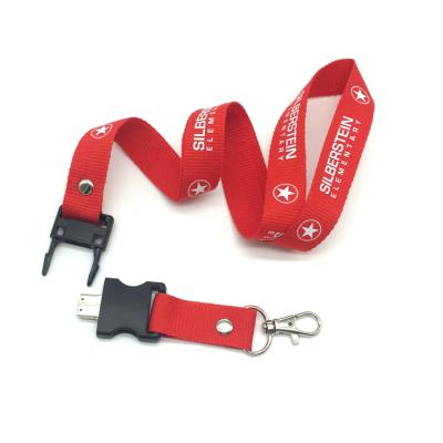 China Exhibition/Office/School/Conference/Game 8GB Usb Flash Drive Customized Logo Printed Polyester Lanyard for sale