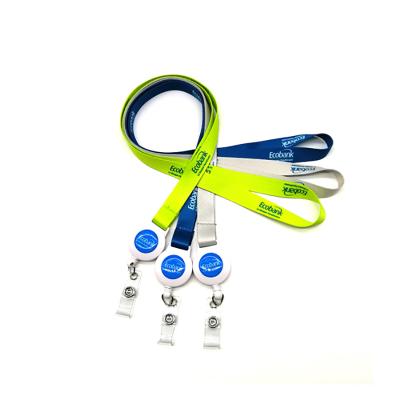 China Non-Toxic Custom Dye Sublimation Retractable Flat Polyester Yoyo Reel Lanyard for sale