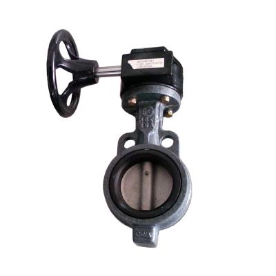 China DIN Pn10 Pn16 EPDM Seat Worm Gear Trigger Wafer Butterfly Valve General Rubber Use For Gas Oil Water Air for sale