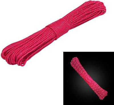 China Reflected in Dark Bulk Outdoor Polyester 4mm Nylon 100 Feet 7 Strands Braided 550 Paracord Rope for sale