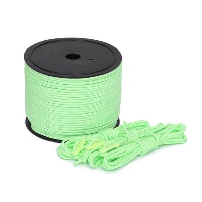 China Outdoor Braided Polyester Green Glow In The Dark Camping Tent Wind Rise Rope for sale