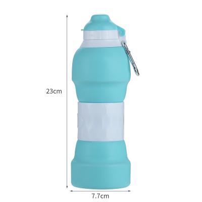 China Food Grade 500ML Retractable Soft Collapsible Soft Outdoor Silicone Bottle Vendor Telescopic Folding Mug Viable for sale