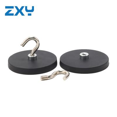 China Industrial Magnet D43mm Rubber Coated Magnetic Hanging Hooks / Rubber Coated Hook for sale