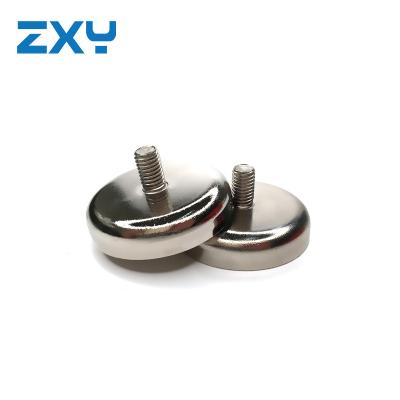 China Industrial magnet ZXY dia20mm neodymium pot magnet with male thread for sale