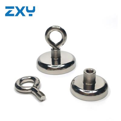 China Industrial Magnet ZXY N35 Magnetic Hooks With Threaded Shank Eye For Manhole Cover Lifting for sale