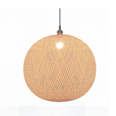 China Modern Decorative Handmade Bamboo Pendant Light Natural Rattan Shade For Cafe Tea House for sale