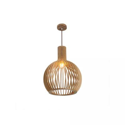 China Modern Rattan Pendant Light Handmade Wooden Bamboo Ceiling Lamp Flush Mount Light for sale