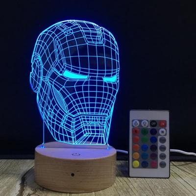 China Modern Touch Control Decorative Lamp Wooden Robot Night Light For Home Bedroom for sale