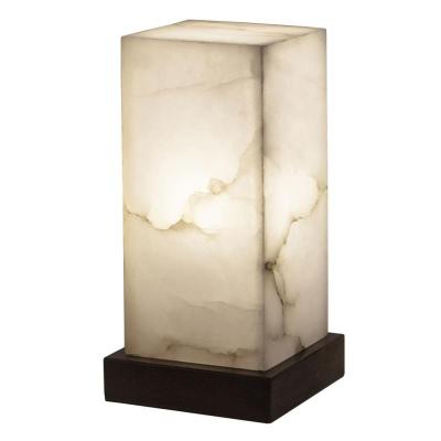 China Modern Creative Luxury Green Onyx Bedside Side Table Lamps Marble Stone Desk Lamp for sale