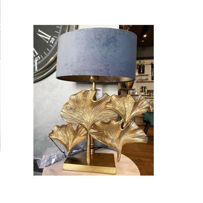 China Modern Bedroom Bedside Lamp Luxury Design With Metal Fabric Gold Table Lamp For Living Room for sale