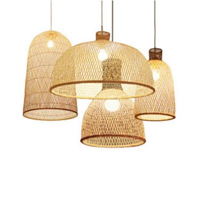 China Morden Handmade Rattan Pendant Light Rattan Kitchen Living Room Decor LED Pendant Lamps Indoor Bamboo Weaving Bamboo Light for sale