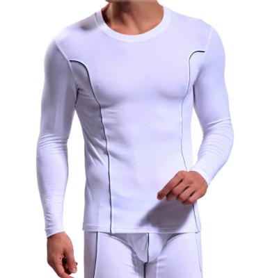 China Wholesale Antibacterial White Thermal Long Sleeve Shirt Bamboo John Underwear Suit Set for sale