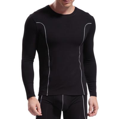 China Custom Wholesale Antibacterial Bamboo Underwear Men Long Sleeve Under Shirt Long Johns Suit for sale