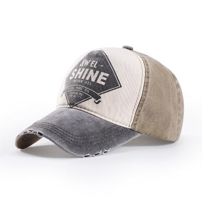 China breathable & Free Custom Hot Selling Embroidery Printed New York Washed Waterproof Waterproof Sample Plain Distressed Worn Out Baseball Caps for sale