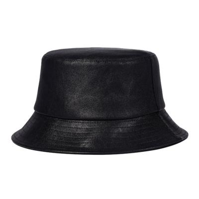 China New Fashionable Character Designer Blank Men Hat Quality Leather Bucket Hat For Adults for sale