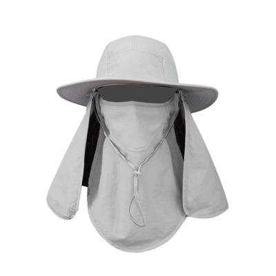 China Picture Hunting and Fishing Custom Bucket Hat with Fin Neck Cover SPF Sun Protection Hat for sale