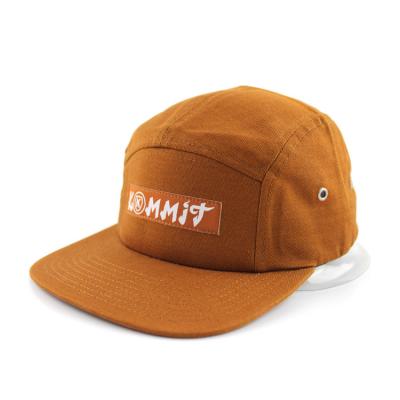 China Wholesale COMMON High Quality Five Panel Outdoor Rise Hat OEM Brown Camper Hat 5 Panel Patch Label Snapback Hats for sale