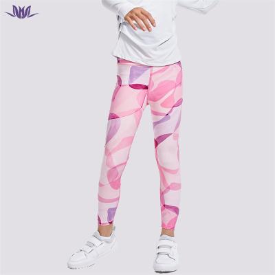 China 2022 good quality breathable eation high waist workout fitness printing kids pants yoga girls leggings for sale