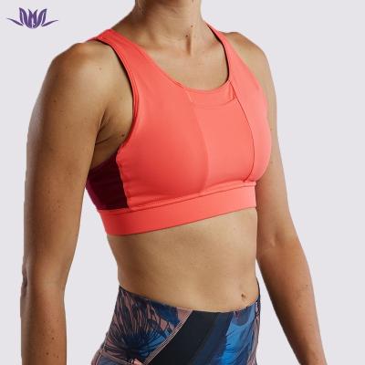 China Wholesale Custom Workout Yoga Bra Breathable Anti-UV With Pockets Design Logo On Straps Removable Private Label Quick Dry for sale