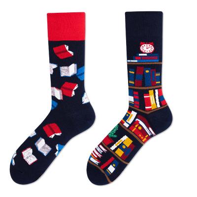 China Sporty Mens Funky Pattern Dress Fun Colorful Crew Sock Matching Patterns Fashion Funny Women Casual Socks for sale