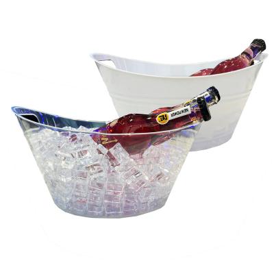 China Clear 2022 Viable Factory Capacity Custom Oval Large Clear Champagne Acrylic Plastic Ice Bucket For Bar for sale