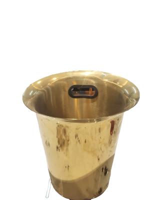 China Gold Stainless Steel Champagne Ice Bucket Barware Wine Cooler Bar Ice Wine Bucket for sale