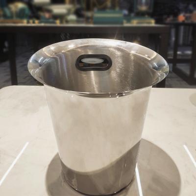 China Large Wine Champagne Beer Beverage Tub Ice Steel Bucket Round Shape Metal Viable Custom Wholesale Stainless Bar Cooler for sale