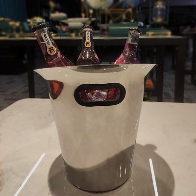 China Large Round Shape Metal Stainless Steel Wine Bar Champagne Beer Beverage Tub Ice Bucket Workable Custom Wholesale Cooler for sale