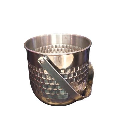 China Bar Customer Sustainable Barware Logo OEM Ice Bucket With Handle Stainless Steel High Quality Cheap Sliver Champagne Bucket for sale