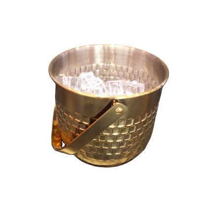 China Bar Customer Logo Sustainable Barware OEM Ice Bucket With Handle High Quality Cheap Gold Stainless Steel Champagne Bucket for sale