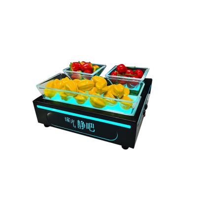 China Viable Square Fruit Dish LED Lighted Fruit And Vegetable Acrylic Dish Display Serving Tray Applicable To KTV In Bars And Nightclubs for sale