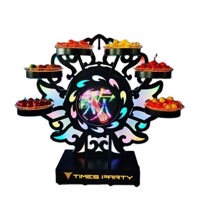 China Customized Viable Wholesale Customized Luxury Single Layer Snack LED Fruit Tray Polygonal Fruit Dish KTV Special Fruit Logo Fruit Dishes for sale