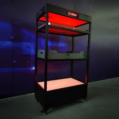 China Shefan Logo Wholesale Glowing Nightclub Metal LED Display Rack Removable Custom Wine Cabinet For Night Club for sale