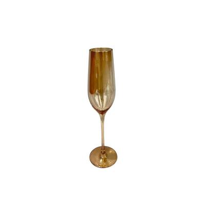 China Factory Wholesale Durable Custom Gold Hand Plastic Tumbler Stem Shaped Champagne Wine Glasses Flutes Acrylic for sale