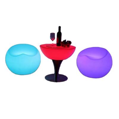 China Modern light up top outdoor nightclub lounge cocktail led bar furniture table and chairs led round tables for event party garden for sale