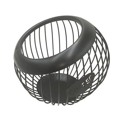 China The Drainage Design Metal Coffee Spiral Pods Racks Shelf Storage Display Rack Coffee Capsule Storage Rack for sale