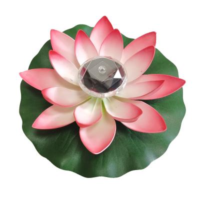 China Solar Drainage Garden Decor Pool Lights Lotus Led Light Creative Flower Floating Lamp For Pond Park for sale