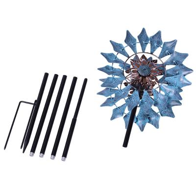 China Retro Iron Outdoor Solar Powered Windmill Garden Wind Rotator Decoration Garden Yard Lawn Garden Decoration for sale