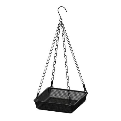 China Drainage Bird Feeder Tray Metal Mesh Hanging Tray Feeder Food Hanging Platform For Bird Feeders Adjust 1 Pack for sale