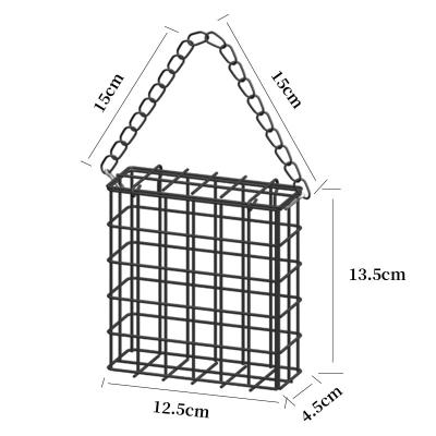 China Drainage Suet Cakes Feeding Metal Square Bird Feeder With Hanging Chain for sale