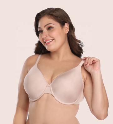 China Breathable In Invisible Micro Running Fabric Bra Wire Padded Seamless Soft Cup Plus Size Bra for sale