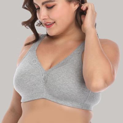 China 2020 new cotton wireless cup bra QUICK DRY comfortable large full fabric bra for sale