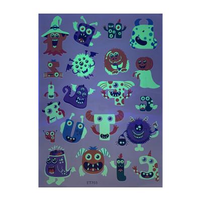 China Helloween Temporary Party Temporary Tattoo Kids Design Tattoo Glow In The Dark Tattoo Sticker for sale