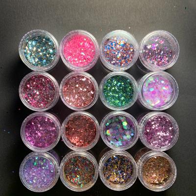 China Nail Art Beauty Nail Art DIY Glitter Powder Jar New Colors and Mix Powder Size for sale