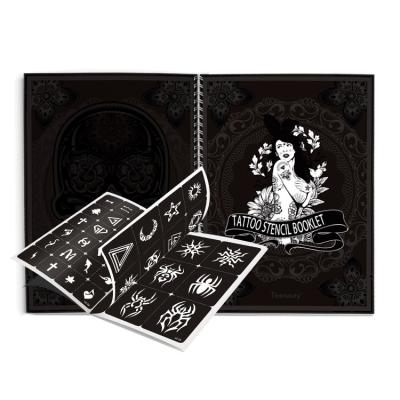 China Temporary Tattoo Stencil Sticker Booklet A5 Size 10 Pages Over 200 Tattoo Stencil Stickers for sale