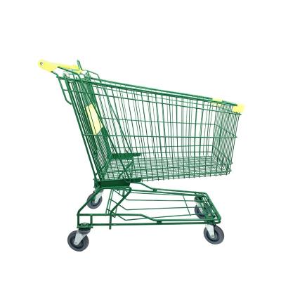 China Fold up high quality and cheap supermarket shopping cart with four wheel shopping cart for sale