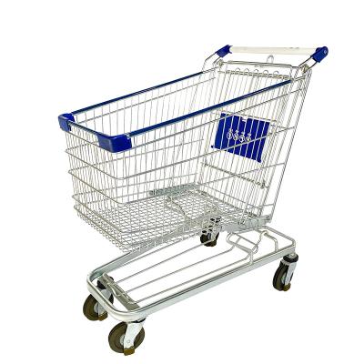 China Folding High Quality German Style 125L Wire Supermarket Metal Grocery Trolley Trolley for sale