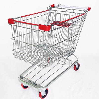 China Folding Durable German Style 150L Metal Grocery Cart Supermarket Carts On Sale for sale