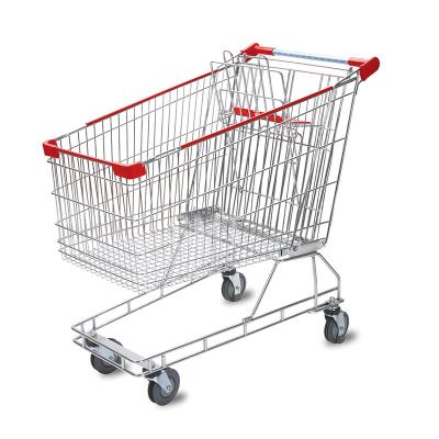 China Folding 212 Liter Australia Style Metal Supermarket Grocery Shopping Cart Shopping Trolley for sale