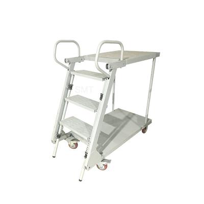 China Folding Ladders Warehouse Mobile Folding Stair Ladder Trolley Ladder Trolley With Wheels for sale